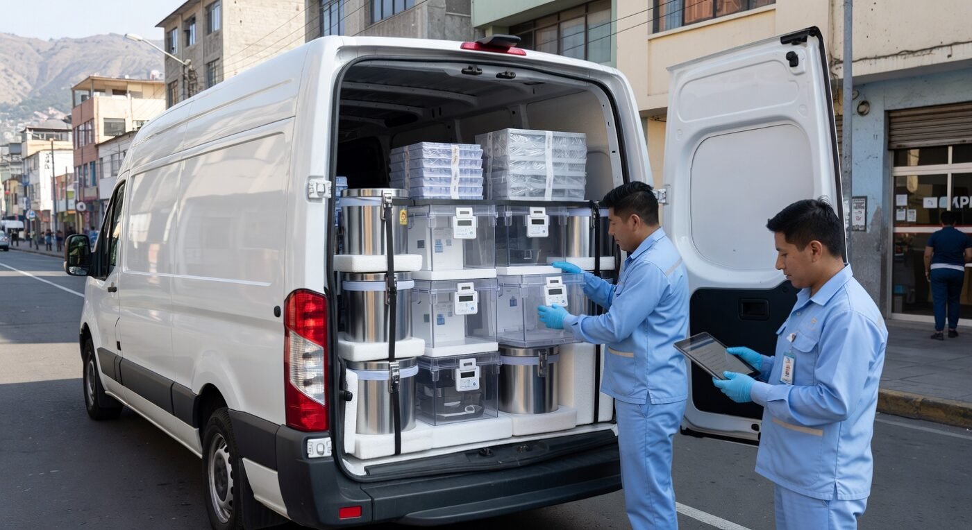 Transporte de muestras para laboratorio en Perú