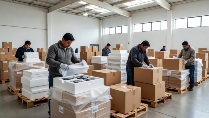 Servicios de embalaje de productos sensibles