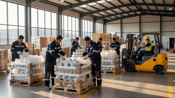Servicios de paletizado de productos frágiles