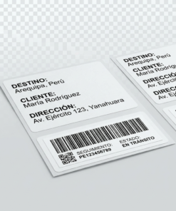Etiquetas con datos del cliente y destino